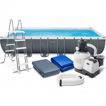 Каркасный бассейн INTEX ULTRA FRAME 26368 732х366х132см, фильтр-насос, лестница, тент, подстилка